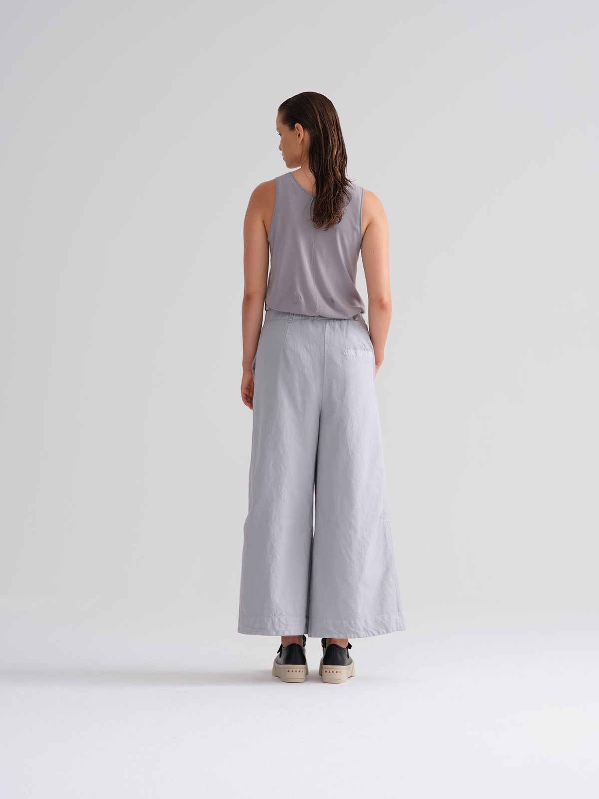 Relaxed Linen Suit Wide - Leg Pants