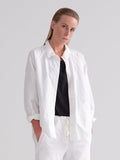 White Textured Loose Pleated Shirt