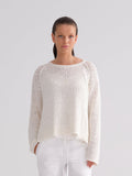 Relaxed Fit White Knit Sweater