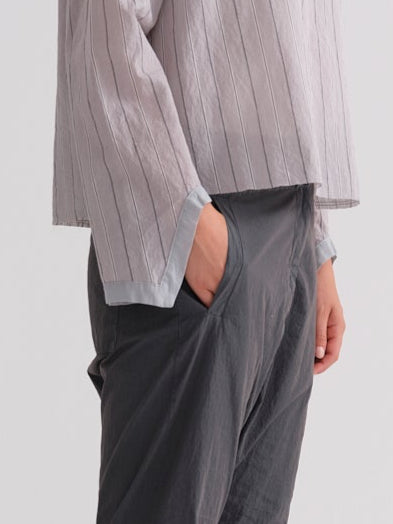 Drapey Striped Long - Sleeved Shirt