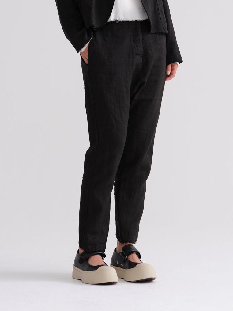 Everyday Black Cuffed Casual Long Pants