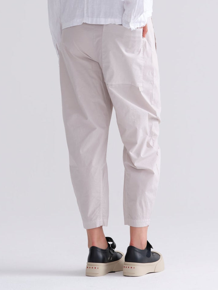 Soft White Loose-Fit Cropped Trousers