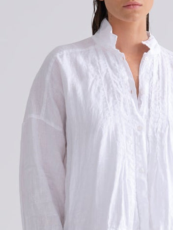 White Textured Long - Sleeved Shirt