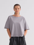 Soft Gray Loose-Fit Short-Sleeve T-Shirt