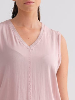 Light Pink Sleeveless V-Neck Simple Basic Tank Top