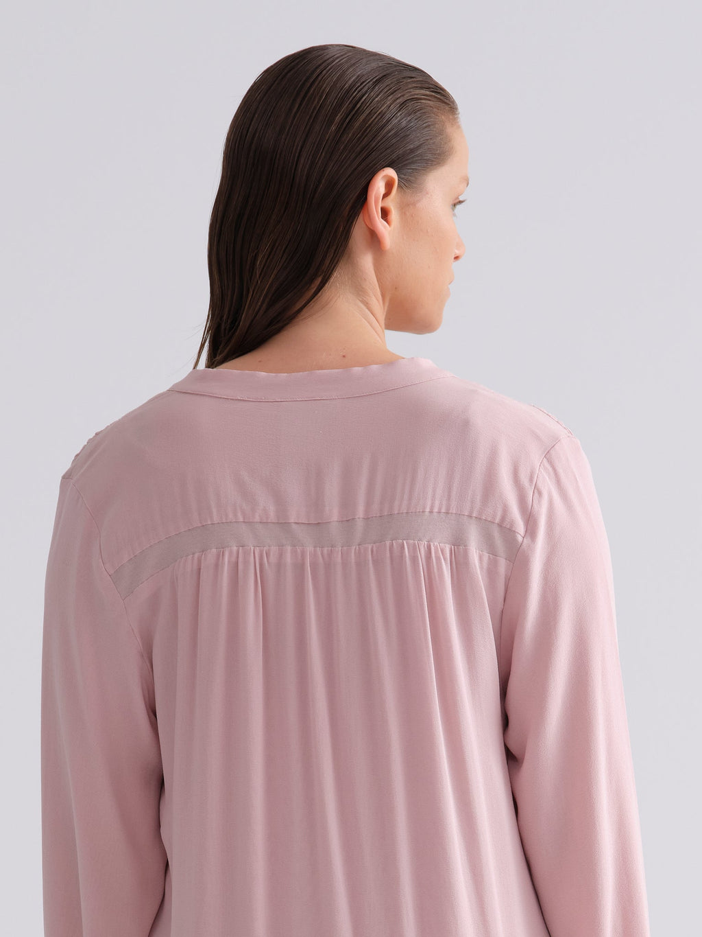 Soft Pink Long - Sleeved Loose - Fit Nightgown