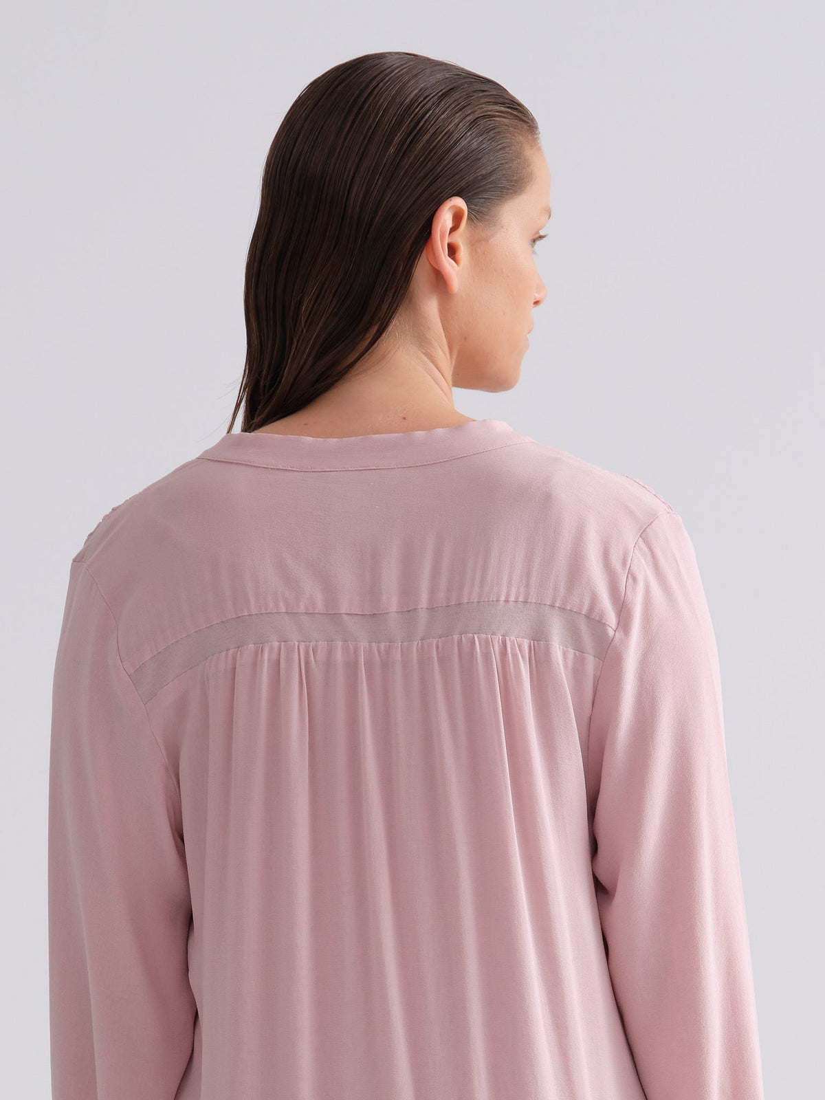 Soft Pink Long - Sleeved Loose - Fit Nightgown