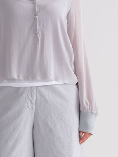 Long - Sleeved Buttoned Lounge Top