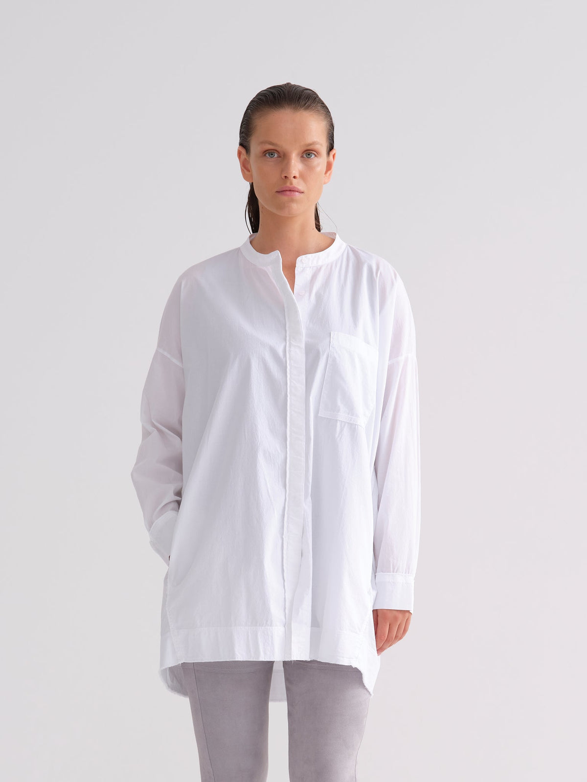 Early Autumn Casual White Long - Sleeved Blouse