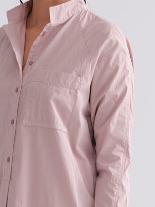Pink Long Buttoned Shirt Dress