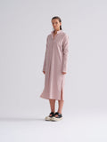Pink Long Buttoned Shirt Dress