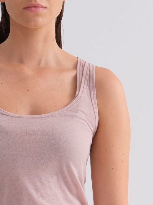 Soft Pink Tank Top with Elastic Waistband