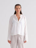 White Tie-front Women's Cotton Blouse