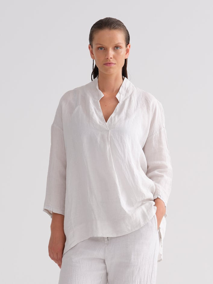 Casual Loose White Linen Shirt