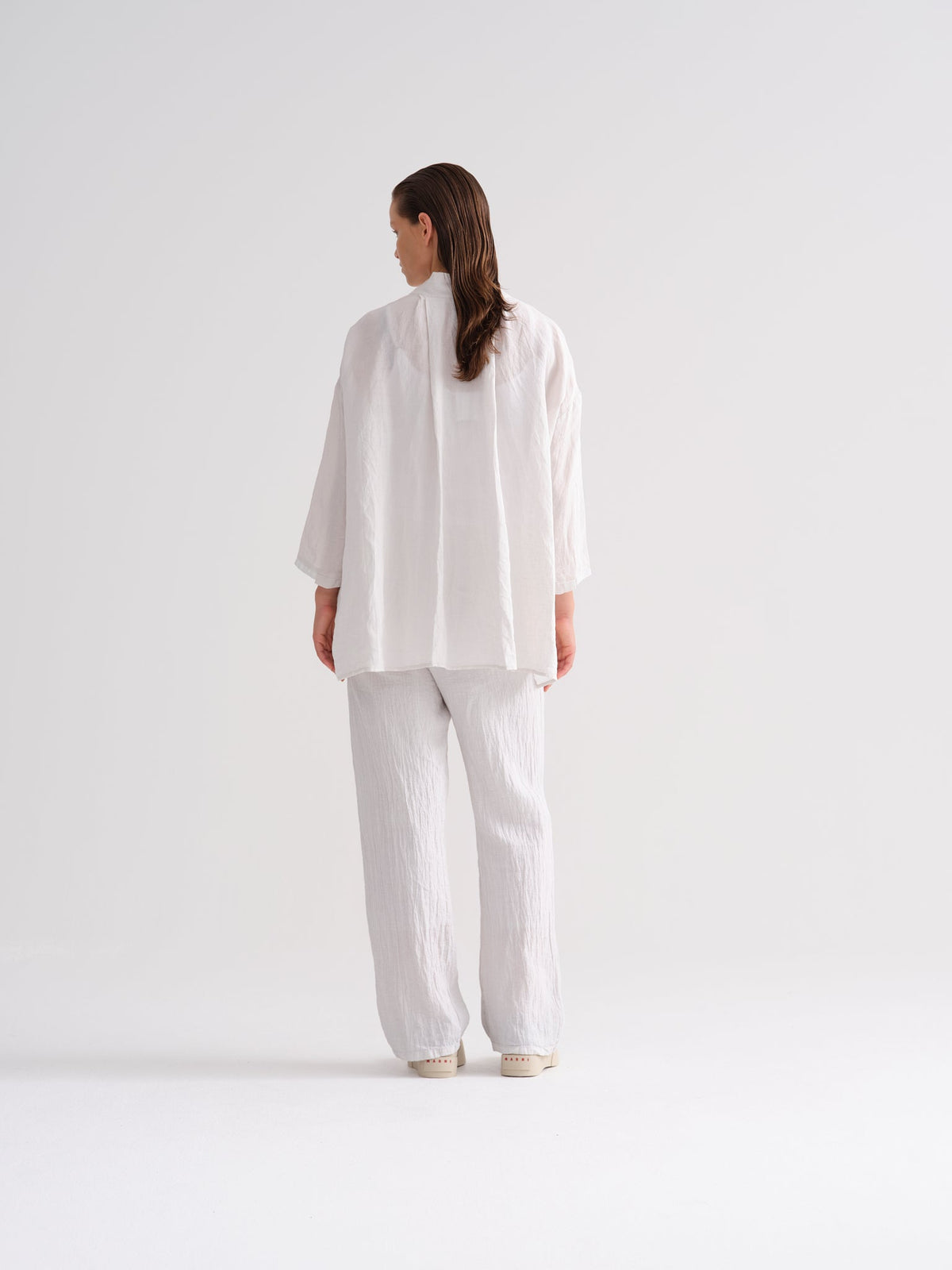 Casual Loose White Linen Shirt