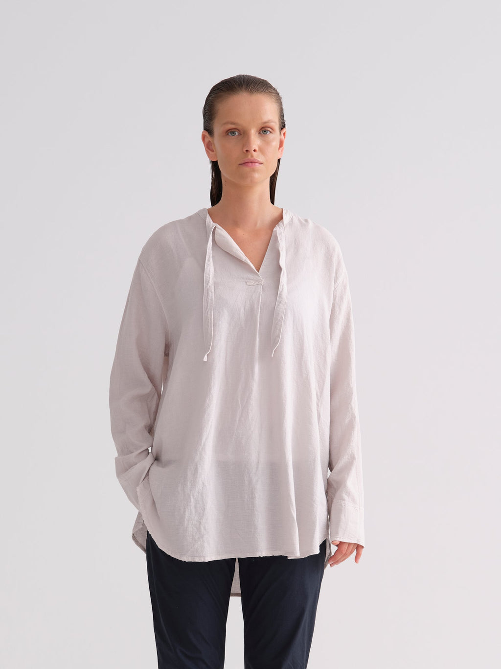 Simple Versatile White Long-Sleeve Shirt