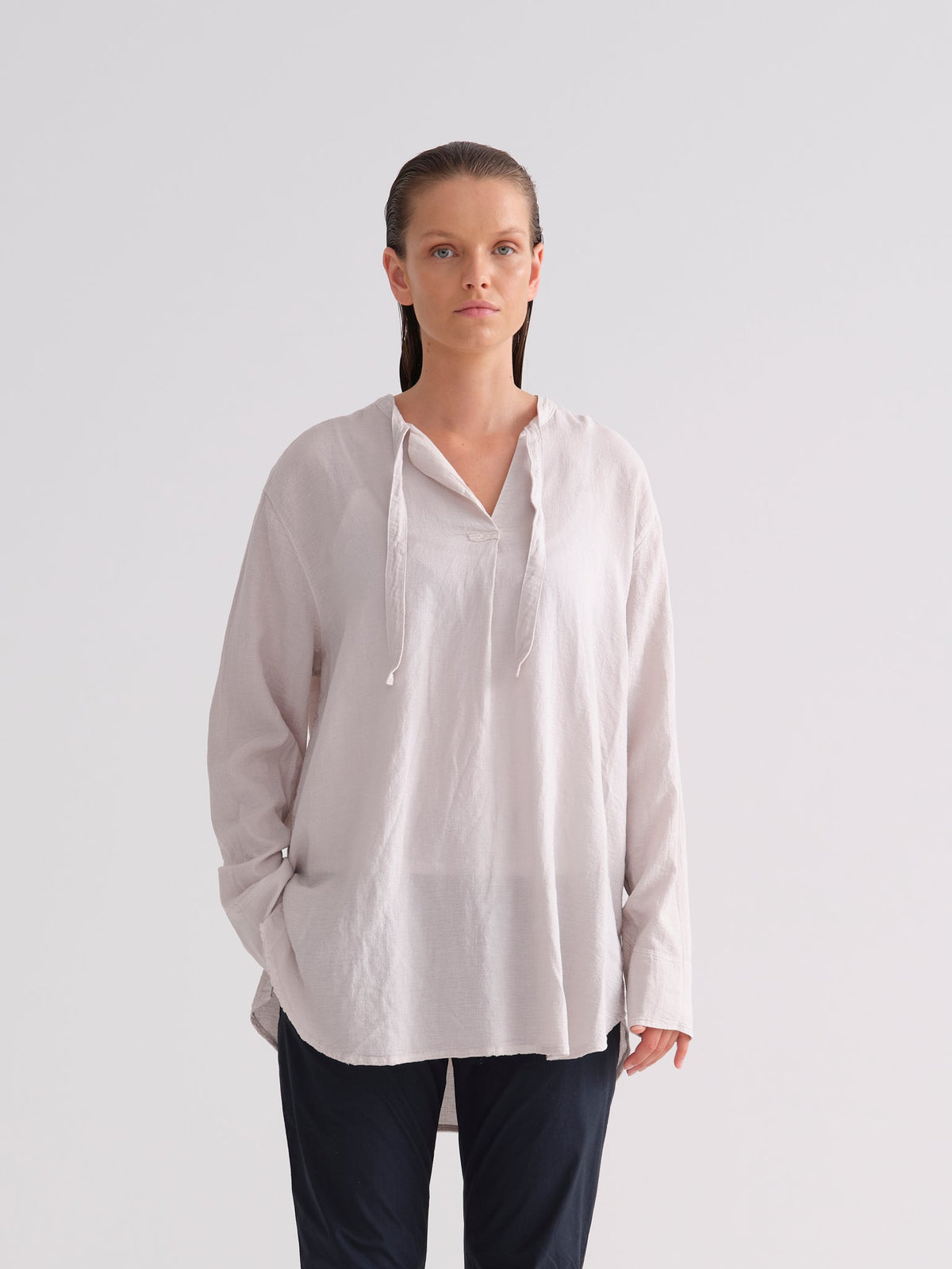Simple Versatile White Long-Sleeve Shirt