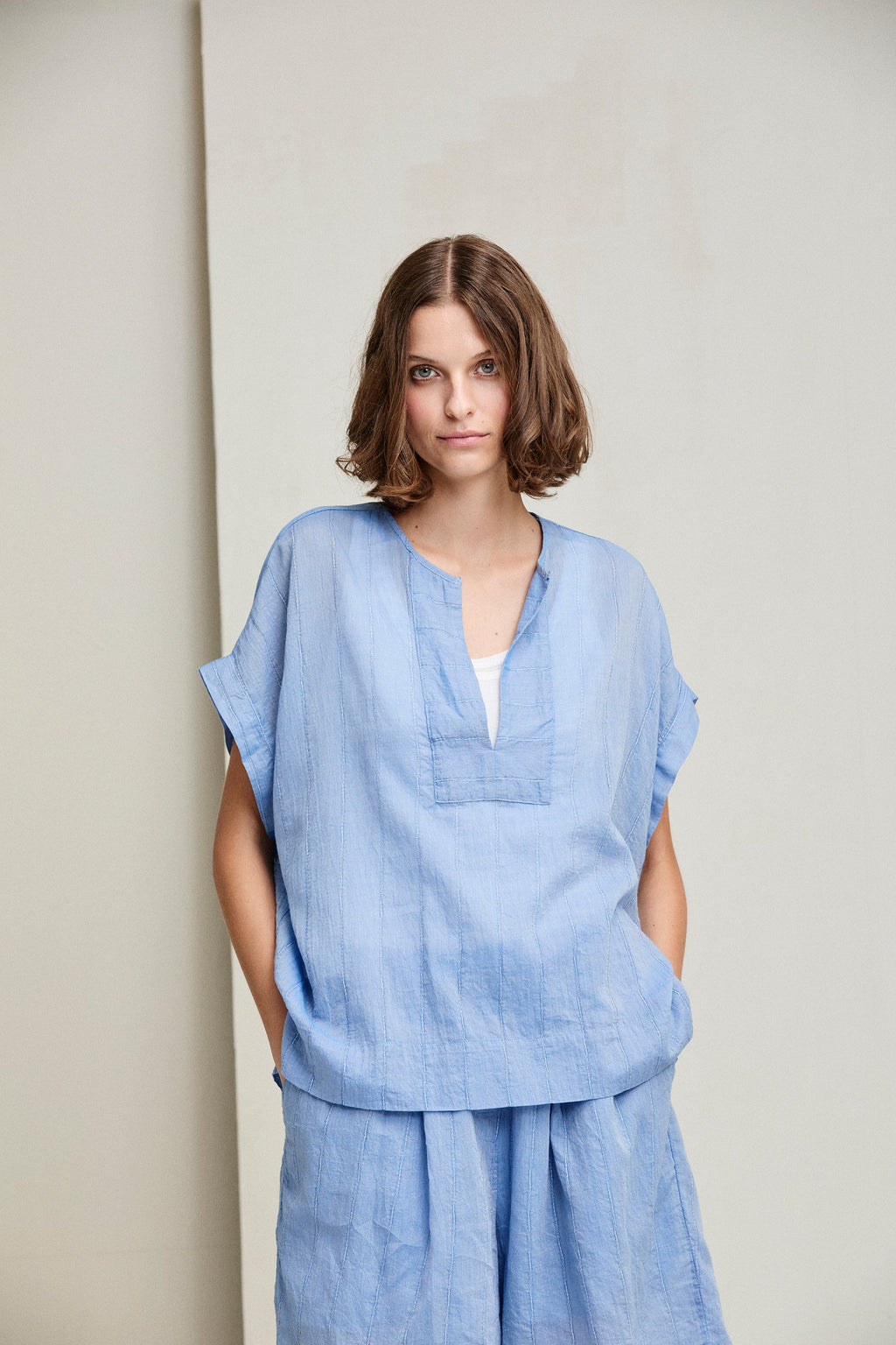 Light Blue Workwear - Style Casual Shorts