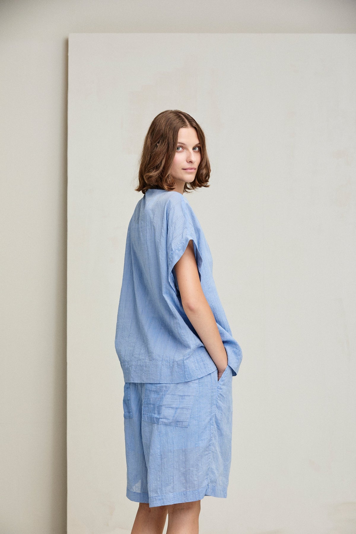 Light Blue Workwear - Style Casual Shorts