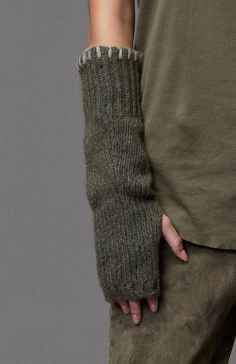Olive Green Chunky Knit Sweater with Button Detail