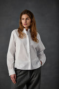 Relaxed Fit White Long - Sleeved Shirt