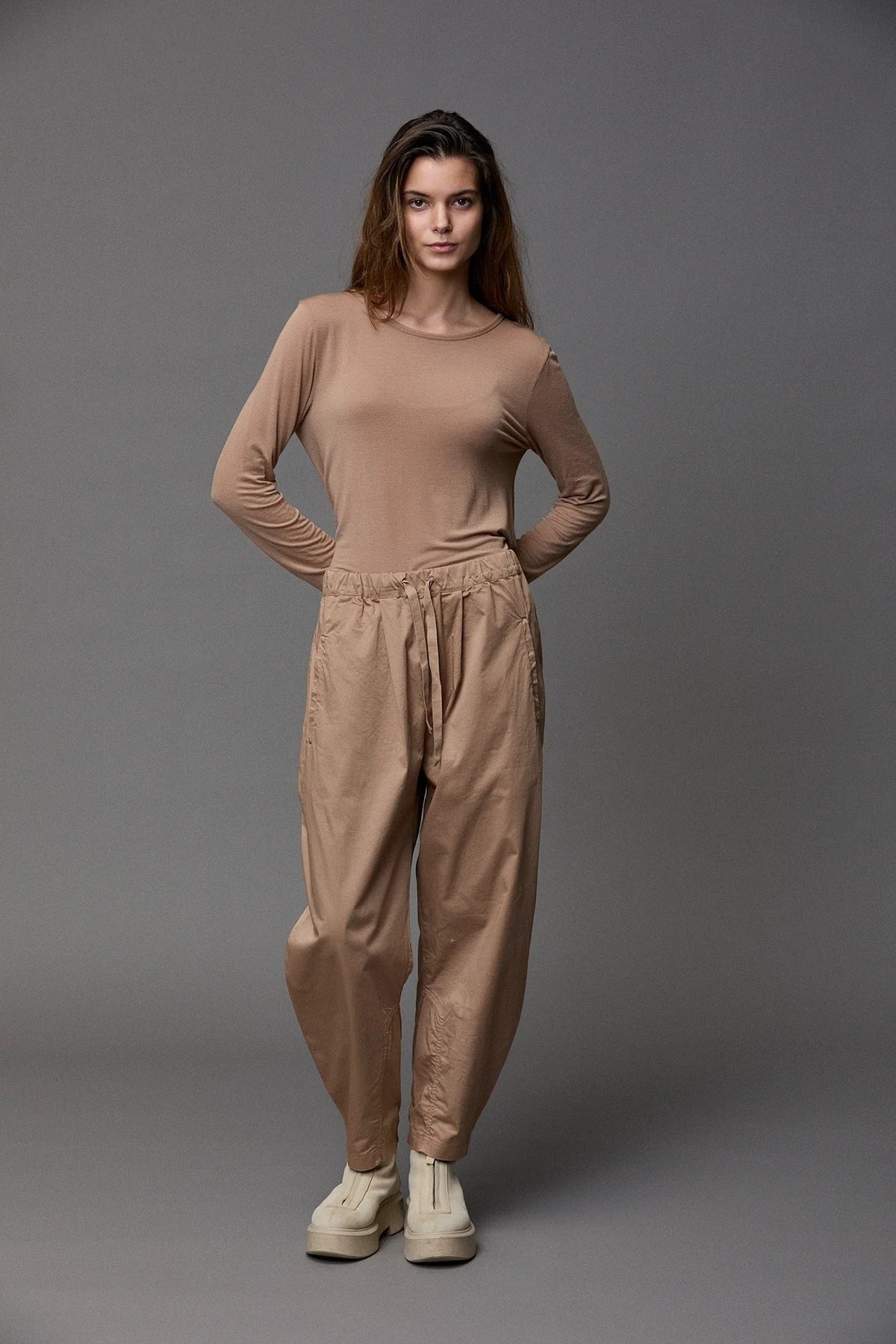 Cuffed Drawstring Casual Pants
