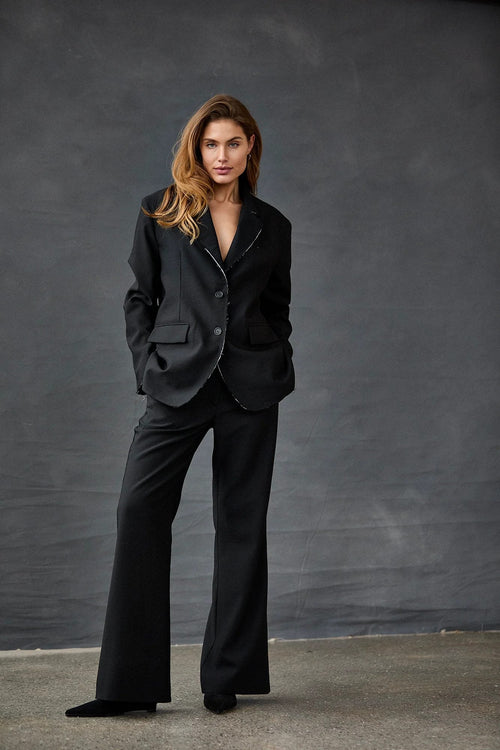 Black Fashionable Casual Slim-Fit Blazer