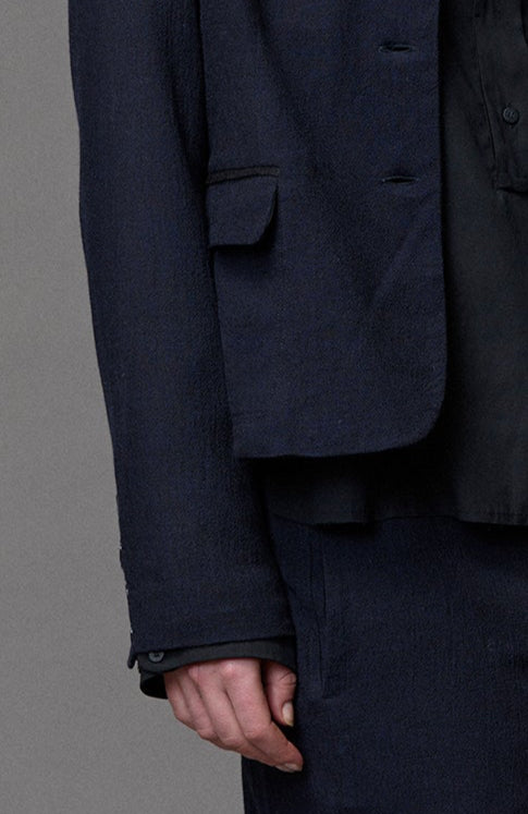 Dark Blue Minimalist Style Women's Blazer