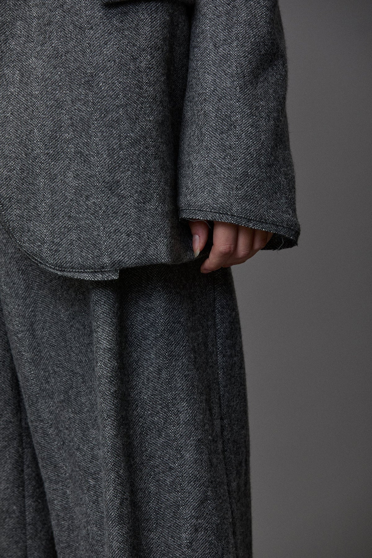 Wool Suit Straight Wide-Leg Pants