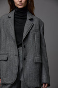 Men's Minimalist Wool Blazer Jacket