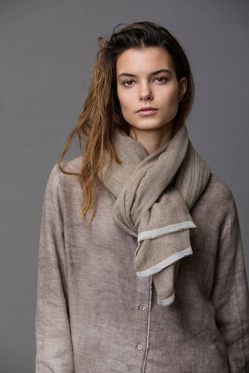 Striped Decorative Linen Scarf