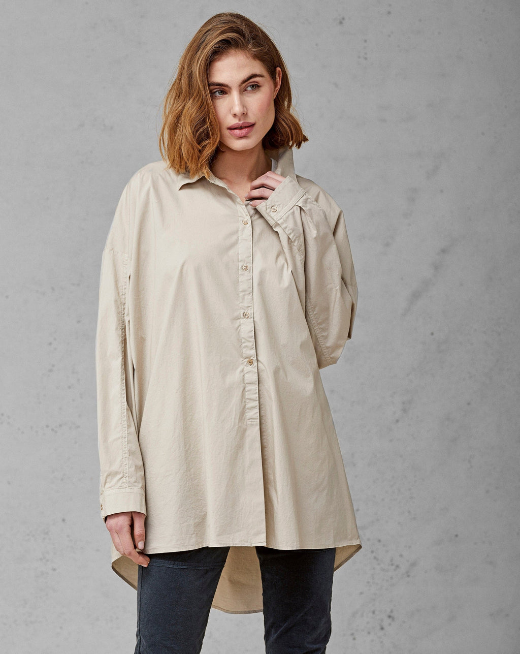Casual Long-Sleeve Button-Up Shirt Dress