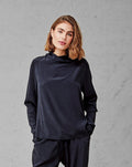 Black High Collar Long Sleeves Casual T – Shirt