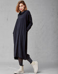Black Loose Casual Long - Sleeved Dress