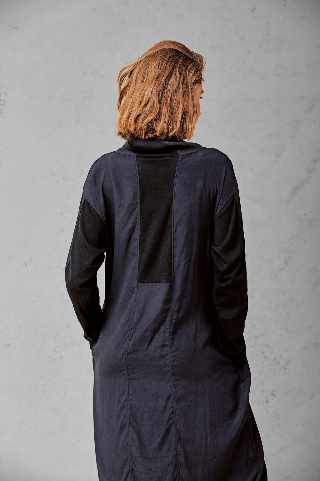 Black Loose Casual Long - Sleeved Dress