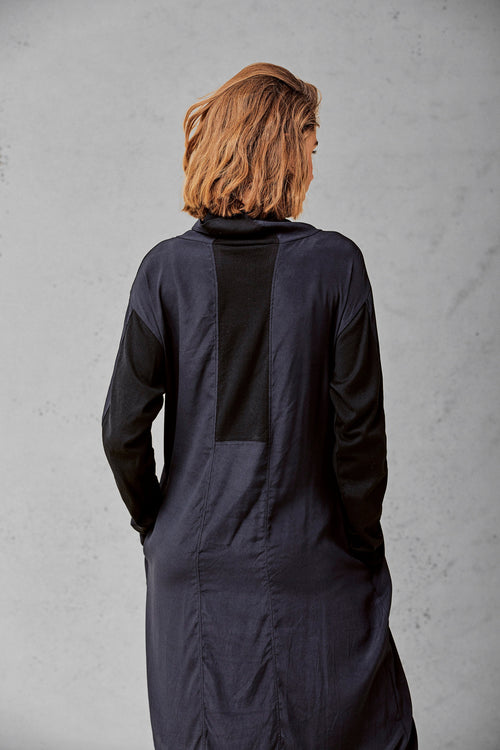 Black Loose Casual Long - Sleeved Dress