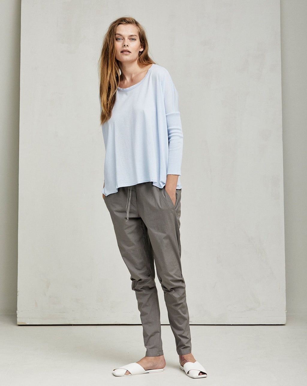 Simple Drawstring Cuffed Casual Pants