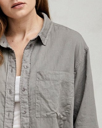 Gray Casual Workwear Long - Sleeve Shirt