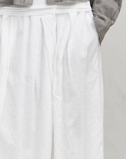 Simple Style White Mid-Length Cotton Skirt