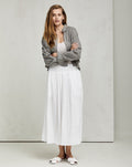 Simple Style White Mid-Length Cotton Skirt
