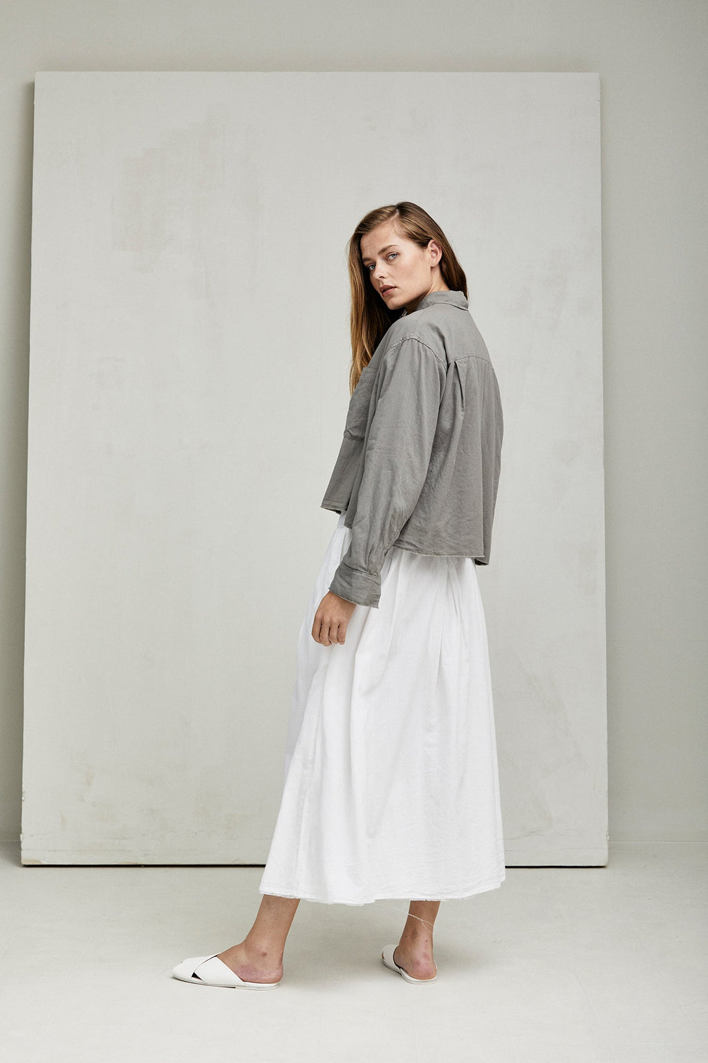 Gray Casual Workwear Long - Sleeve Shirt