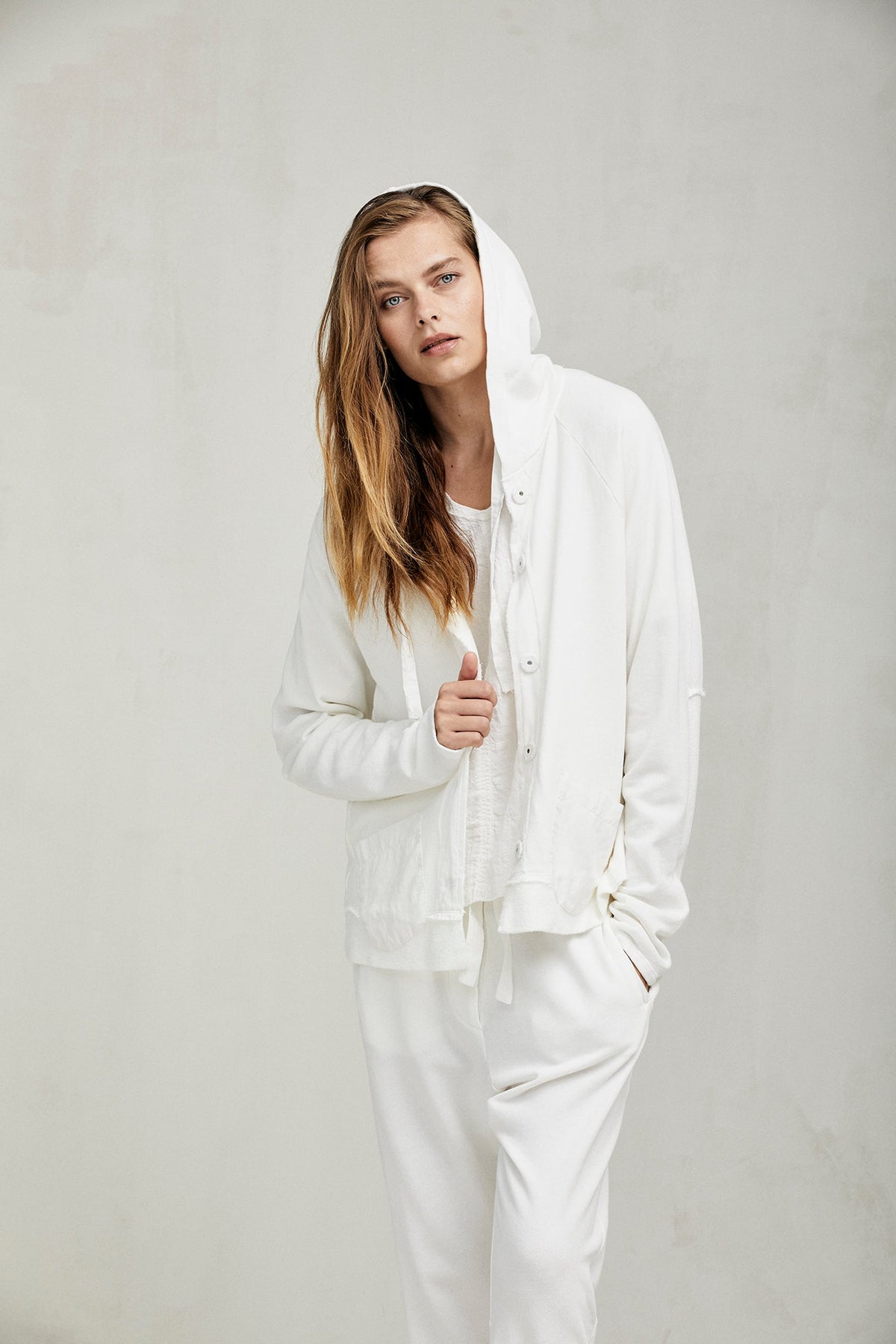White Drape - Cut Slimming Long Pants