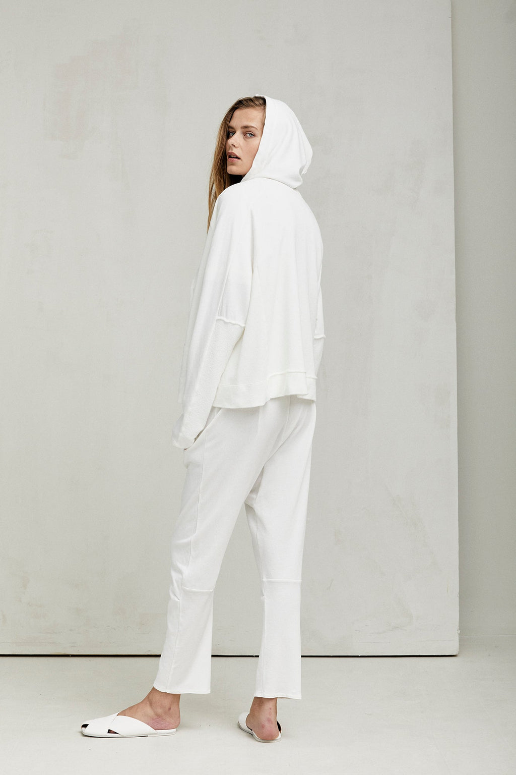 White Drape - Cut Slimming Long Pants