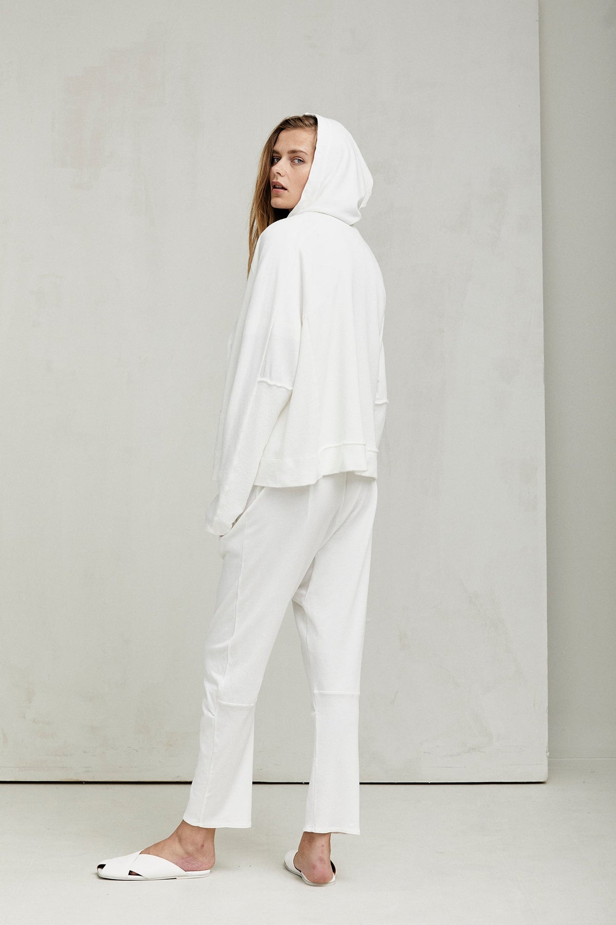 White Drape - Cut Slimming Long Pants