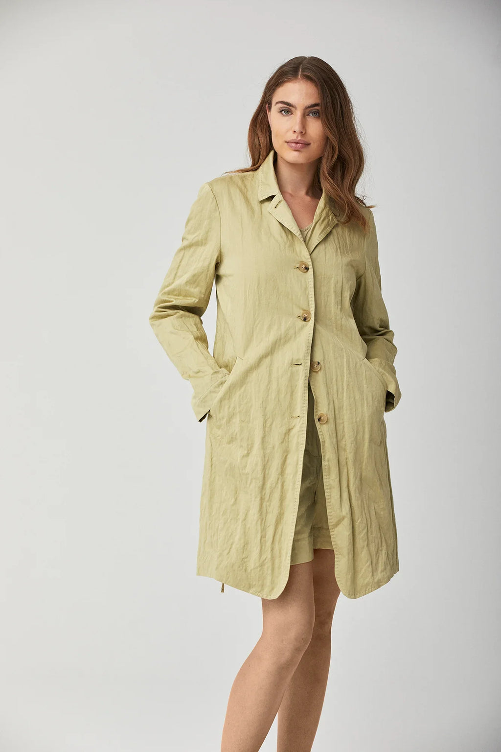 Stretch Cotton Casual Crinkled Jacket