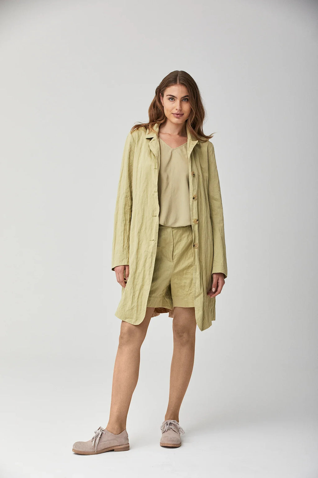 Stretch Cotton Casual Crinkled Jacket