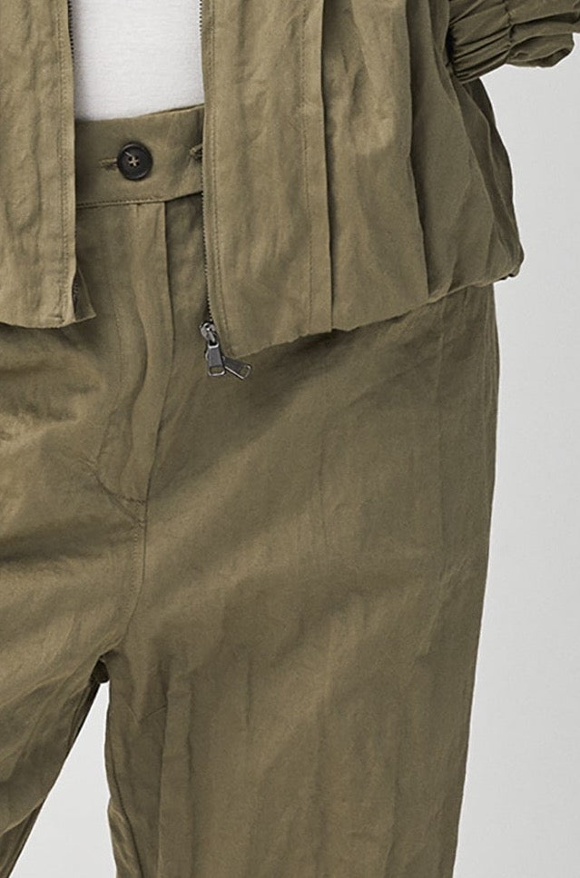 Relaxed Fit Khaki Casual Pants