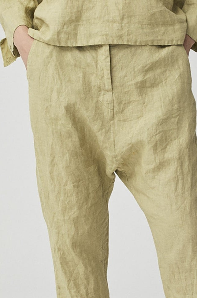 Linen Material Casual Long Pants