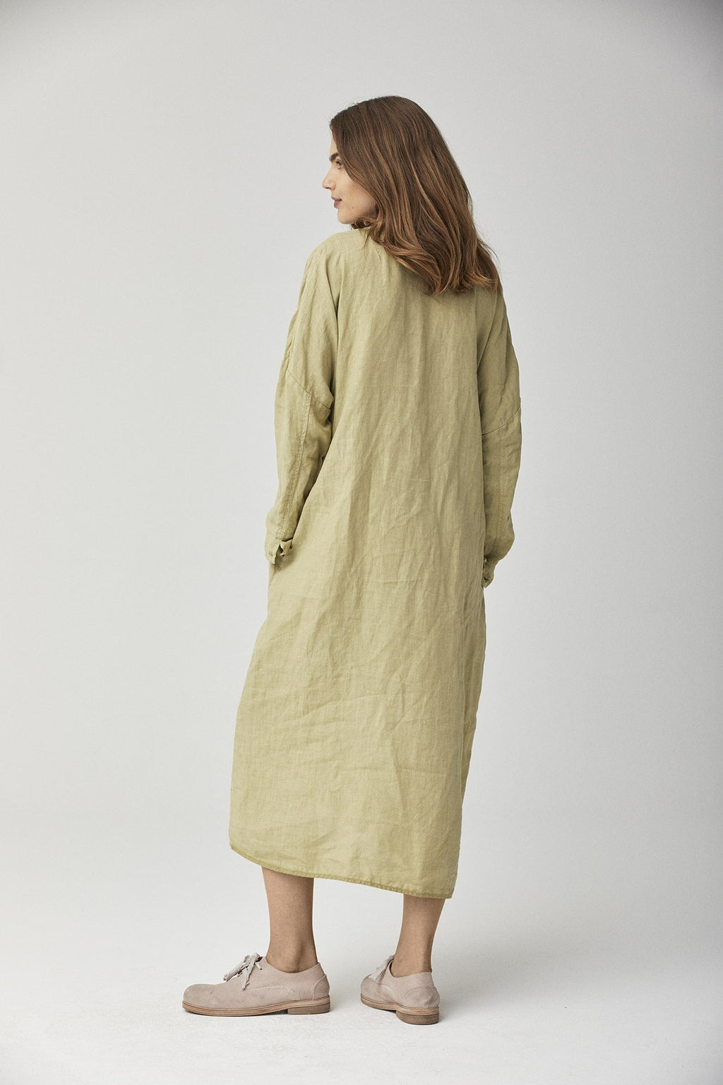 Light Green Long - Sleeved Ruffled Loose Skirt