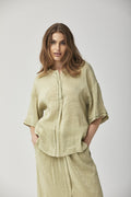 Eco Friendly Linen Short Sleeved Button Up Shirt